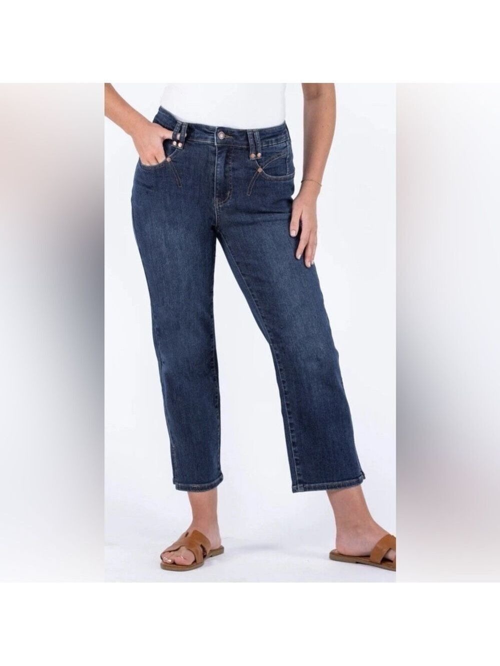 Judy Blue High Rise Straight Leg Cropped Denim Size 31 JB88127